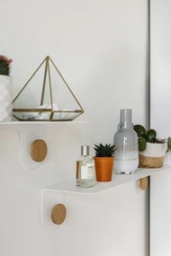 Hook fehér fali polc 2 akasztóval, hosszúság 50 cm - Gazzda