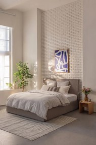 Szürke kárpitozott ágyneműtartós franciaágy ágyráccsal 180x200 cm Thessa Bold – Bonami Selection