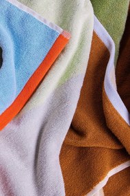 Kék frottír pamut fürdőlepedő 70x140 cm Block – Hübsch