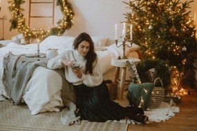 Nature bézs gyapjú szőnyeg, ⌀ 110 cm - Bloomingville