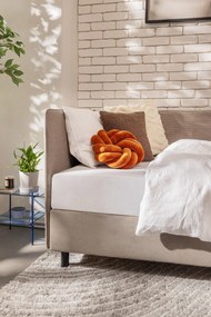 Szürkésbarna kárpitozott ágyneműtartós egyszemélyes ágy matraccal 90x200 cm Avela – Bonami Selection