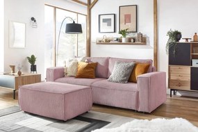 Világos rózsaszín kordbársony kinyitható kanapé 245 cm Nihad – Bobochic Paris