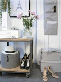 Bézs fedeles textil tárolódoboz 45x34x25 cm Soft Storage – Bigso