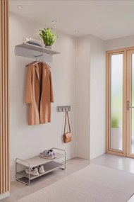 Világosszürke acél fali fogas polccal 21,5 cm A-Coat – Zone