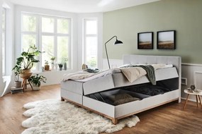 Világosszürke boxspring ágy tárolóhellyel 180x200 cm Catania - Meise Möbel
