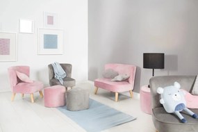 Világos rózsaszín bársony gyerek kanapé 70 cm Lil Sofa – Roba