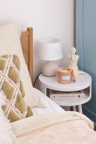 Martin fehér-barna kerámia-szövet asztali lámpa, magasság 29 cm - Reality