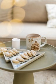 Ringar bézs alumínium tárolóasztal, ø 39,5 cm - White Label