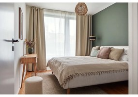 Világosszürke kárpitozott franciaágy tárolóhellyel ágyráccsal 180x200 cm Lotte – Meise Möbel