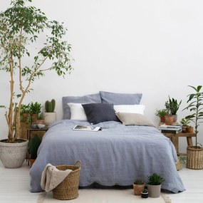 Világosszürke kétszemélyes kenderrost ágyneműhuzat 200x200 cm – Linen Tales
