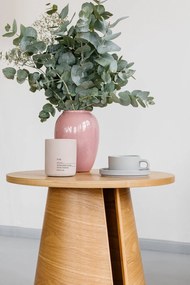 Kerek tárolóasztal tölgyfa dekorral ø 50 cm Cep – Teulat