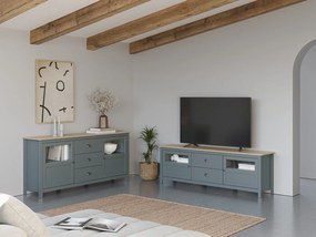 Szürkészöld borovi fenyő TV-állvány 180x59x40 cm Misti – Marckeric