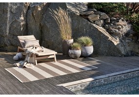 Bézs-krémszínű kültéri-beltéri futószőnyeg 70x150 cm Bob Mud Vanilla – Pappelina