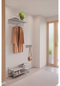 Világosszürke acél fali fogas polccal 11,5 cm A-Hallway – Zone