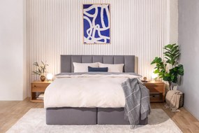 Szürke boxspring ágy 160x200 cm Olia Bold Line – Bonami Selection