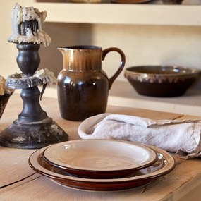 Téglavörös-bézs agyagkerámia desszertes tányér ø 20 cm Poterie – Casafina