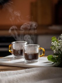 Üveg eszpresszó bögre szett 2 db-os 80 ml Amber – Vialli Design