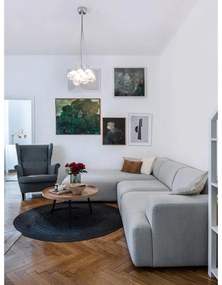 Mesa bézs-fekete dohányzóasztal, ø 78 cm - WOOOD