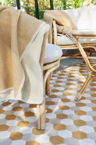 Okkersárga gyapjúkeverék takaró 140x200 cm Ylva Ochre – Pappelina