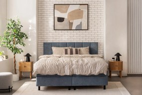 Kék ágyneműtartós boxspring ágy 180x200 cm Elva Bold Line – Bonami Selection