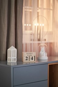 Night Time bézs középen elhúzható vászonfüggöny, 275 x 140 cm - Linen Tales