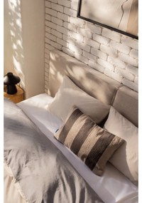 Szürke-bézs kétszemélyes hosszabbított négyrészes renforcé pamut ágyneműhuzat lepedővel 200x220 cm – Mila Home