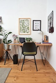 Flow íróasztal tölgyfa dekorral, fekete lábakkal, 140 x 75 cm - TemaHome