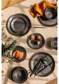 Fekete rozsdamentes acél evőeszköz készlet 16 db-os Modern retro – Premier Housewares