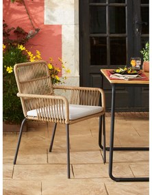 Samt acélszerkezetű és kötélhúrozású kerti szék - Kave Home