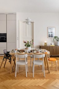 Barna alacsony komód tolóajtóval, tölgyfa dekorral 76x160 cm Cavo – Unique Furniture