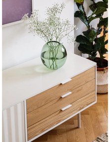 Fehér-natúr színű TV-állvány tölgyfa dekorral 180x52 cm Sierra – Teulat