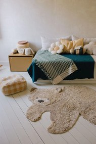 Bézs mosható kézi szövésű pamut gyerek szőnyeg 120x122 cm Bear – Lorena Canals