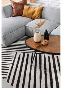 Kamelia fekete dohányzóasztal diófa dekoros asztallappal - Kave Home