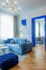 Luca világoskék kinyitható bársonykanapé - Milo Casa