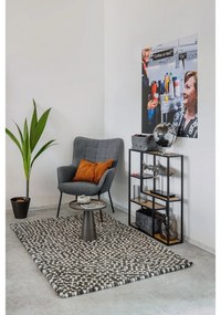 Fekete-natúr színű fali könyvespolc tölgyfa dekorral 75x91 cm Seaford – Actona
