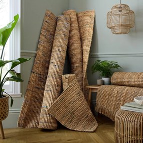 Kék-natúr színű kézi szövésű juta szőnyeg 160x230 cm Jute Boucle Blue – Flair Rugs