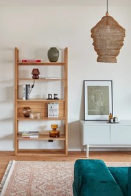 Natúr színű könyvespolc tölgyfa dekorral 90x185 cm Newest – Woodman