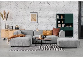 Kamelia fekete dohányzóasztal diófa dekoros asztallappal - Kave Home
