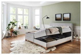 Világosszürke boxspring ágy tárolóhellyel 180x200 cm Catania - Meise Möbel
