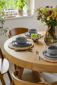 Fehér-kék kőedény tálka szett 3 db-os 500 ml Linora – Bloomingville