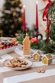 Krémszínű agyagkerámia desszertes tányér készlet karácsonyi mintával, 2 db-os, ø 16 cm Jolly – Bloomingville