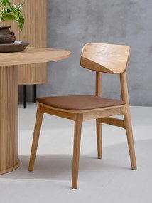 Kerek étkezőasztal tölgyfa dekorral ø 120 cm Nola – Unique Furniture