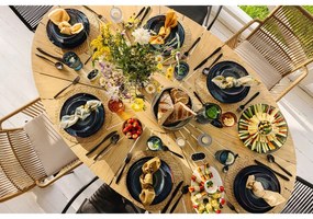 Fekete rozsdamentes acél evőeszköz készlet 24 db-os Black Luxure – Orion