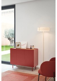Piros alacsony komód tölgyfa dekorral 110x85 cm Arista – Teulat