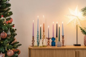 Swirl barna üveg gyertyatartó, magasság 17 cm - PT LIVING