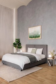 Szürke kárpitozott ágyneműtartós franciaágy ágyráccsal 160x200 cm Myra Bold – Bonami Selection