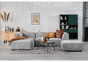 Kamelia fekete dohányzóasztal diófa dekoros asztallappal - Kave Home
