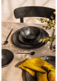Fekete rozsdamentes acél evőeszköz készlet 16 db-os Modern retro – Premier Housewares
