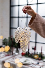 Fehér függő karácsonyi fénydekoráció ø 7 cm Celina – Sirius