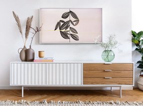 Fehér-natúr színű TV-állvány tölgyfa dekorral 180x52 cm Sierra – Teulat